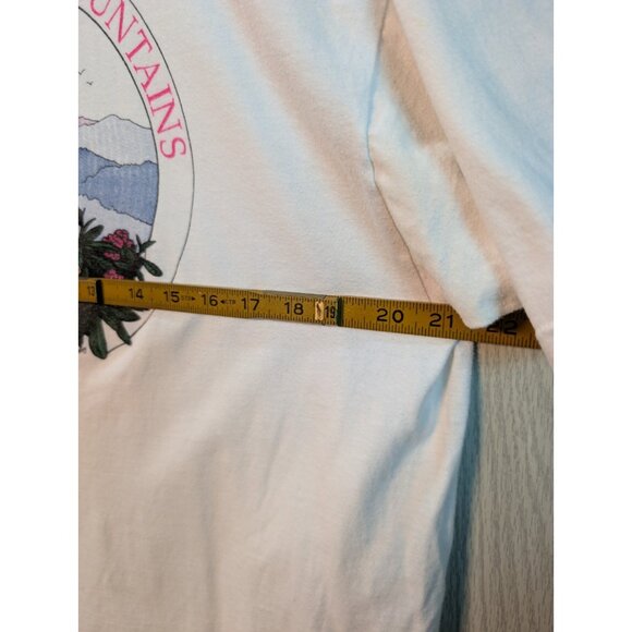 VTG 90s Great Smokey Mountain Shirt Mens XL Single Stitch USA White Flaw - Picture 8 of 9